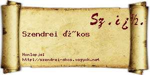 Szendrei Ákos névjegykártya