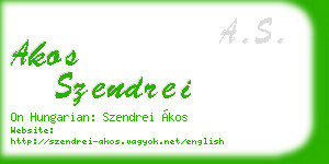 akos szendrei business card