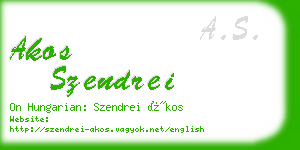 akos szendrei business card
